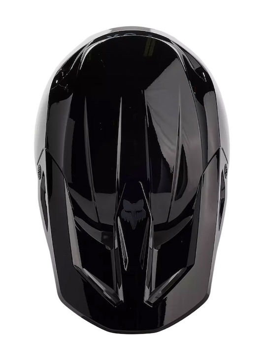 Fox V1 Solid Black Motorcycle Helmet Motocross DOT / ECE 22.06