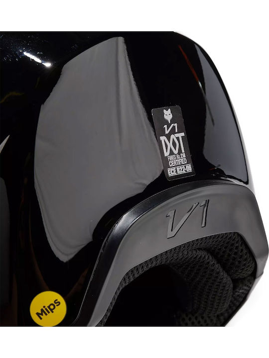 Fox V1 Solid Black Motorcycle Helmet Motocross DOT / ECE 22.06