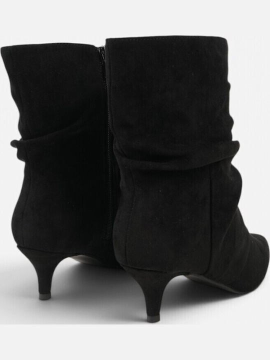 Ghete Dama De Catifea Ankle Boots Negru
