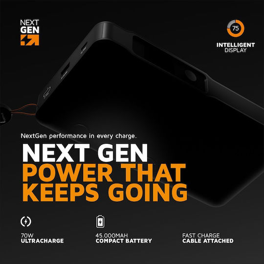 Xtorm NextGen Baterie externă 45000mAh 70W cu Port USB-A și 2 Porturi USB-C Midnight Black