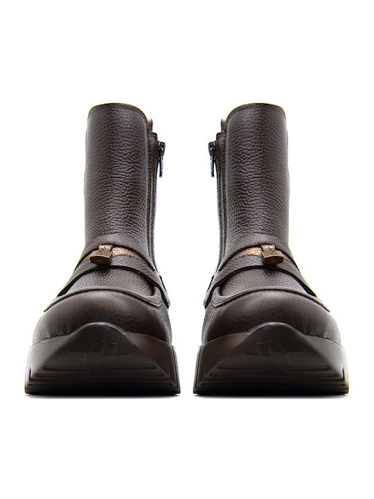 Hispanitas Montana Wildleder Damen Chelsea-Stiefel Braun