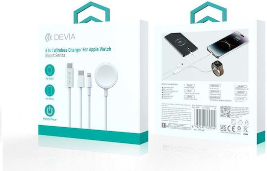 Devia 3in1 Smart Ea520 Wearable Charger Apple Watch Whiteς