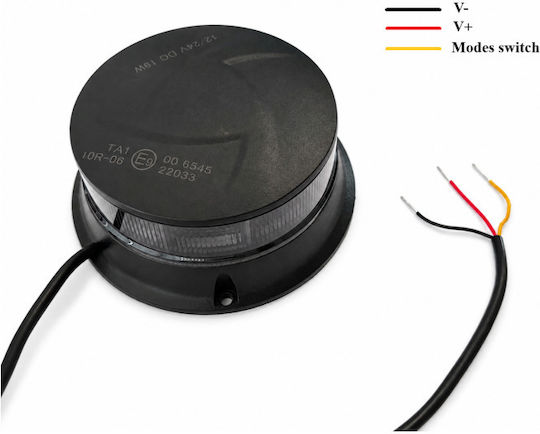 LED Beacon Smoked Orange 12v 24v Screws Ø108mm E-mark