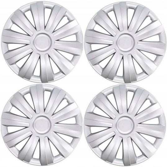 Mammooth Car Hubcap Set 15" 4pcs Silver A112 2041 15