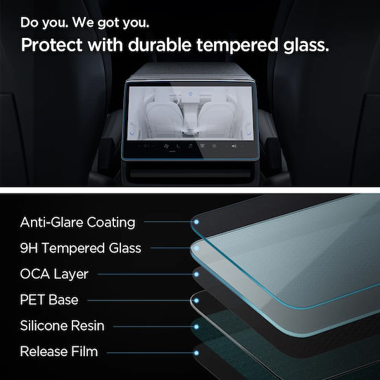 Spigen Glas.tr Slim Антиблясък Протектор за Екран за Задната Част на Tesla Model 3 2024