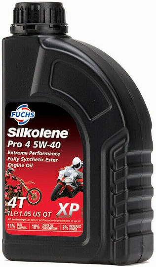 Fuchs Silkolene Pro 4 Plus Race Motorradöl für Viertaktmotoren 5W-40 1Es
