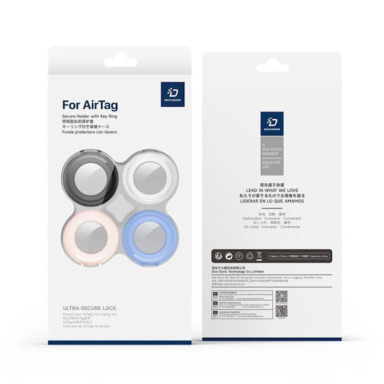 Dux Ducis PC Secure Holder 4 Pack Apple AirTag Калъф Водоустойчив Черен Бял Син Розов