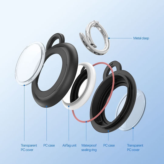 Dux Ducis PC Secure Holder 4 Pack Apple AirTag Калъф Водоустойчив Черен Бял Син Розов