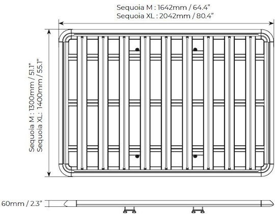Menabo Rafturi de acoperiș auto Aluminiu 164.2x130cm pentru Toyota Sequoia