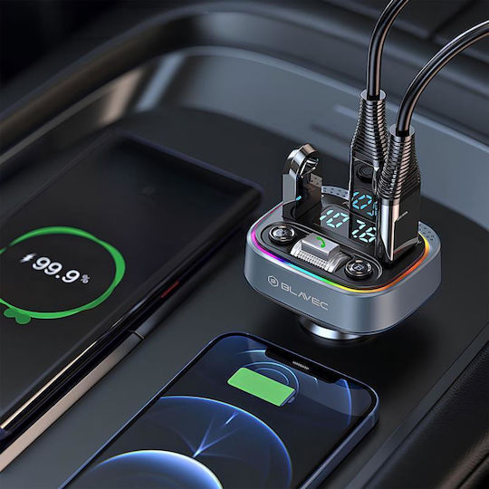 Blavec FM Предавател За Кола С Bluetooth / Type-C / USB