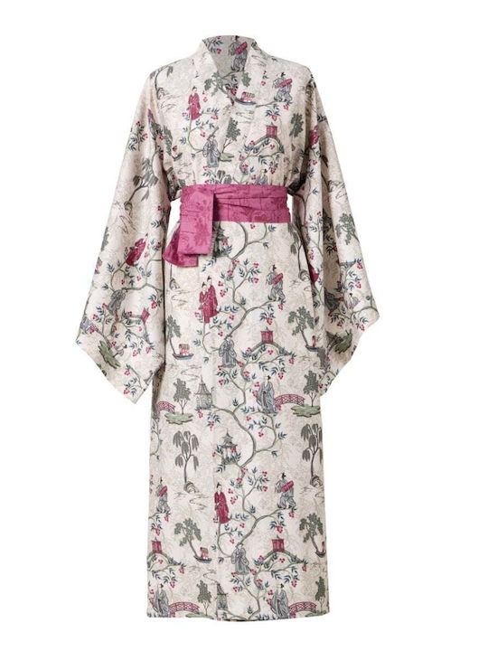 Kentia Women's Bathrobe in Ecru Colour