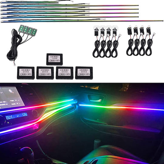 Атмосферни Светлини За Интериор На Автомобил RGB LED 18 1 HW-0412