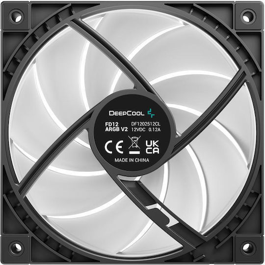 FD12 ARGB V2 Gehäuselüfter 120mm (1900rpm / 56,31cfm) mit ARGB Beleuchtung Schwarz