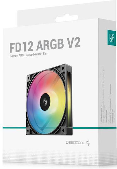 FD12 ARGB V2 Gehäuselüfter 120mm (1900rpm / 56,31cfm) mit ARGB Beleuchtung Schwarz