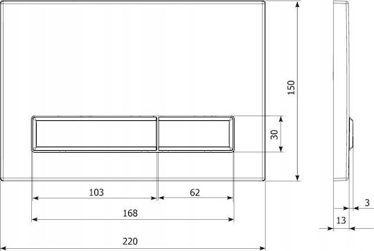 KK-Pol Flush Plate for Dual Flush Cisterns
