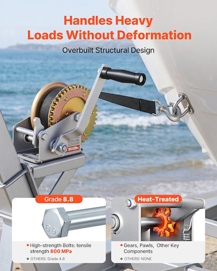 Vevor Manual Boat Winch 726 Kg Two-Way Gear 4:1 Wlxsdjp1600bnkkx6001v0
