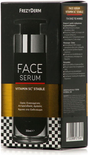 Frezyderm Vitamin 5C3 Stable Ser Antiîmbătrânire pentru Față cu Vitamina C și Peptide pentru Detoxifiere și Strălucire 30ml