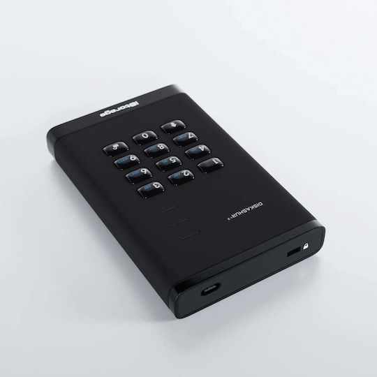 iStorage diskAshur 3 USB-C 3.2 Externe Festplatte 500GB 2.5" Schwarze
