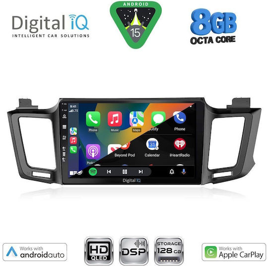 Digital IQ Auto-Audiosystem Für Toyota RAV 4 2013-2019 Bluetooth USB Eingebautes Wi-Fi GPS Apple CarPlay Android Auto Mit Touchscreen 10 Zoll