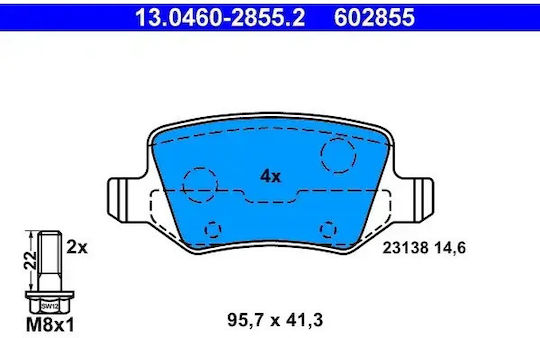 Brake Pads Mercedes-benz A-class W168 Ate 13046028552