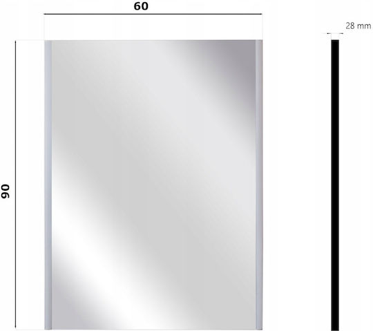 Ορθογώνιος Καθρέπτης Μπάνιου Led 60x80cm Λευκός