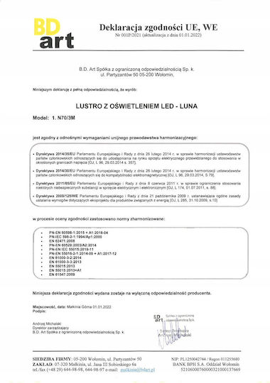 Ορθογώνιος Καθρέπτης Μπάνιου Led 60x80cm Λευκός