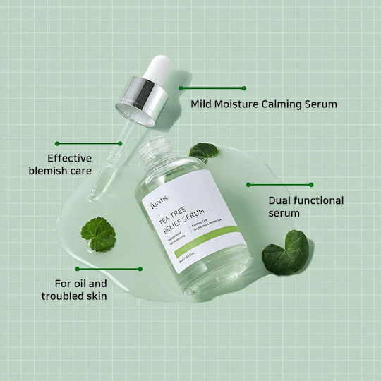 iUNIK Tea Tree Serum Anti-Îmbătrânire pentru Față cu Centella Asiatica și Niacinamidă 50ml