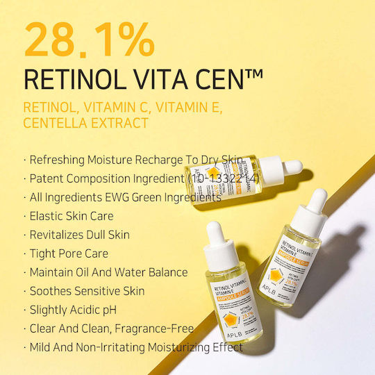 APLB Retinol Vitamin C Vitamin E Ampoule Serum For Face With Retinol & Vitamin C For Brightening 40ml