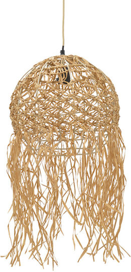 Inart Natural Pendant Light Beige with Socket E27 38x38x110cm