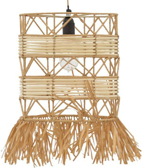 Inart Crossio Pendant Light Beige with Socket E27 36x36x110cm