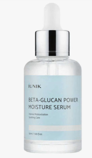 iUNIK Beta Glucan Power Beruhigendes & Feuchtigkeitsspendendes Serum für das Gesicht mit Hyaluronsäure für Entgiftung & Nährung 50ml