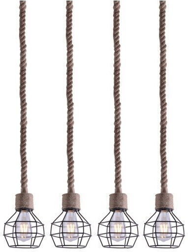 Home Lighting Reglabil Lustră Negru Calea ferată pentru 4 Becuri E27 85cm.