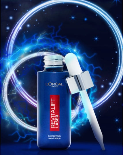 L'Oreal Paris Revitalift Laser Night Anti-aging Serum Face with Retinol & Hyaluronic Acid for Radiance & Firming 30ml