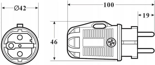 Famatel Wasserdichtes Stecker 16a 3p 250v Ip54 1167