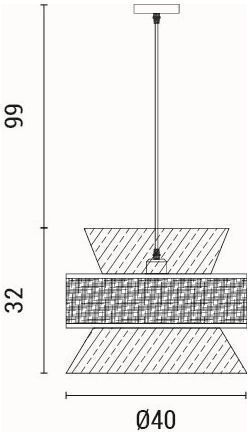 Eurolamp Isla Κρεμαστό Φωτιστικό Μπεζ με Ντουί E27 40x131x131εκ.