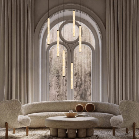 Zambelis Lights Pendant Light White 4.5x54.4cm Zambelis Lights Pendant Light White 4.5x54.4cm