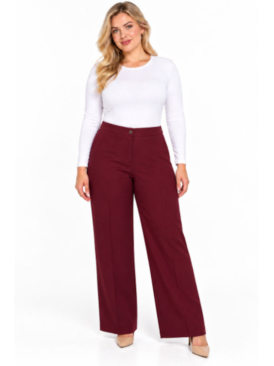 Damenhose mit Gummiband in Regulärer Passform Burgundisch WH-41530-27TR-MORB