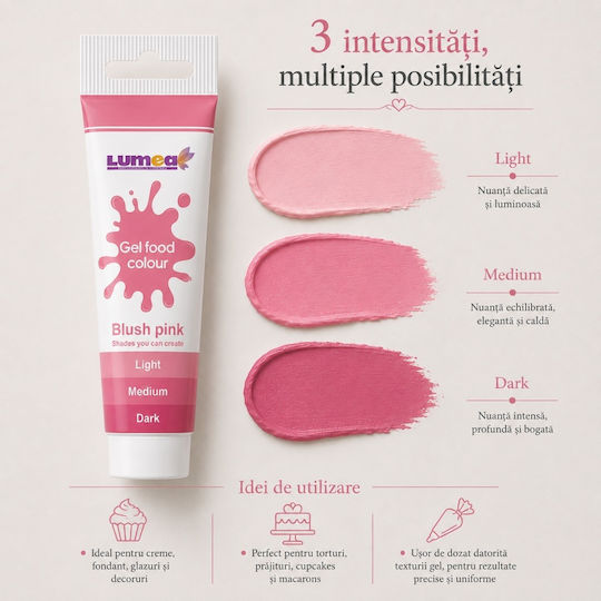 Lumea Culoare De Coloranți Alimentari În Formă De Gel Roz 30gr Tub