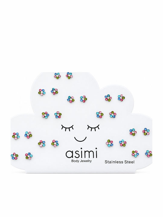 Asimi Body Piercing Hypoallergene Kinderohrringe Nieten aus Stahl