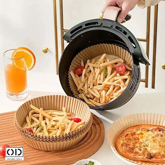 Hârtie de copt antiaderentă rotundă pentru Air Fryer 50x50 cm 50 buc