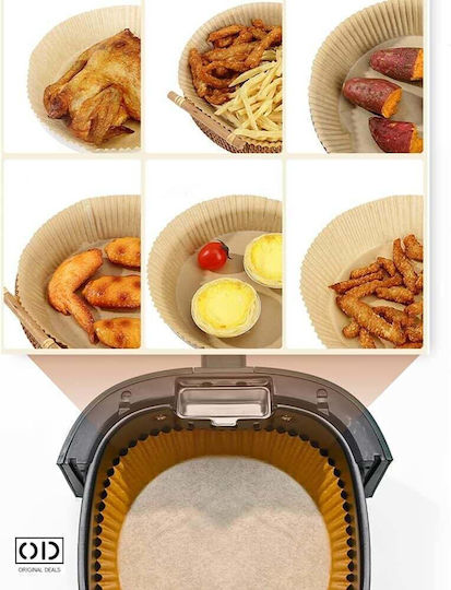 Hârtie de copt antiaderentă rotundă pentru Air Fryer 50x50 cm 50 buc