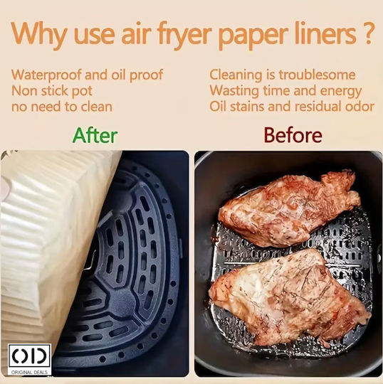 Hârtii antiaderente pentru Air Fryer 20 cm 50 buc