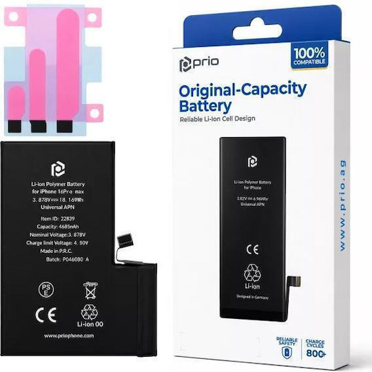 Prio Compatible Replacement Battery 4685mAh for iPhone 16 Pro Max