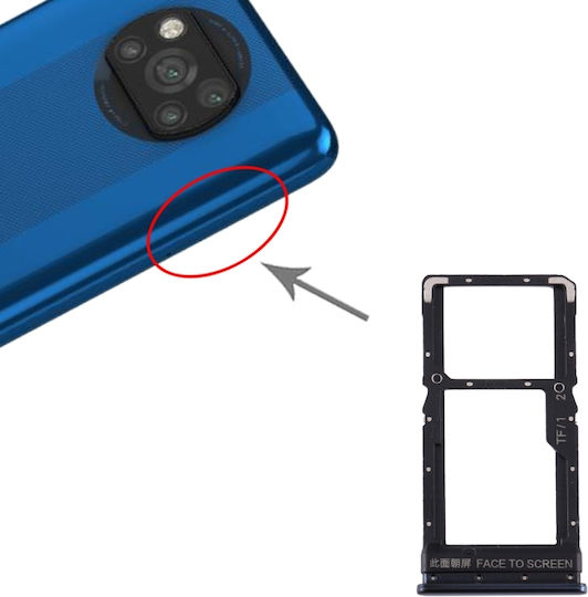 Υποδοχή κάρτας SIM και κάρτας Micro-SD Μαύρο για Poco X3
