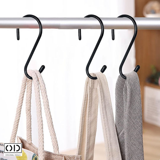 Cârlige Inox Negre 10 Bucăți