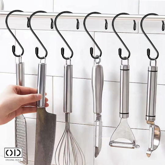 Cârlige Inox Negre 10 Bucăți