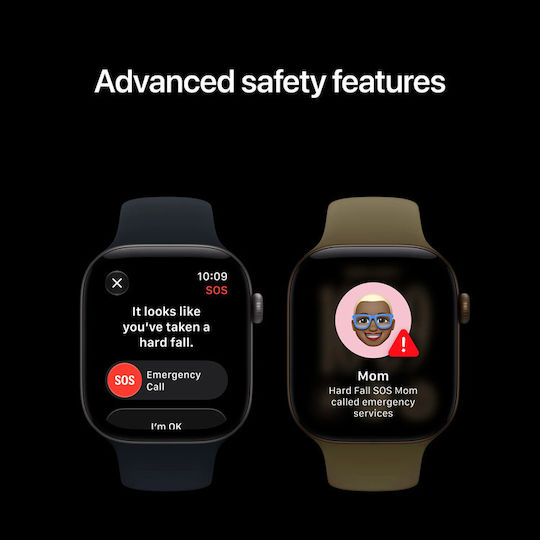 Apple Apple Watch Series 12 Cellular Aluminium 42mm Wasserdicht mit Elektrokardiogramm (Space Grey Aluminium mit Marineblauem Sportarmband - S/M)