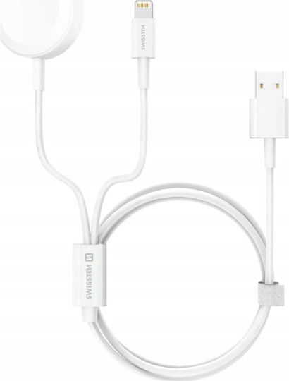 Swissten Φορτιστής για Apple Watch, iPhone, iPad Λευκός