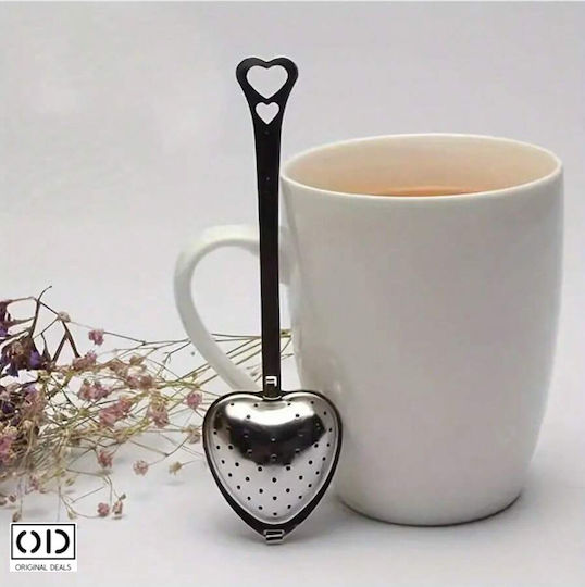 Set 2 Fruit Herb Tea Infusers Stainless Steel Heart Shape 1 Fixed Handle + 1 Chain Handle Original Deals