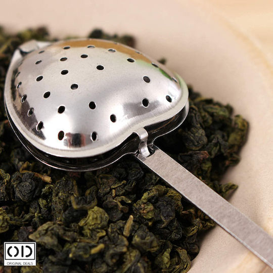 Set 2 Fruit Herb Tea Infusers Stainless Steel Heart Shape 1 Fixed Handle + 1 Chain Handle Original Deals